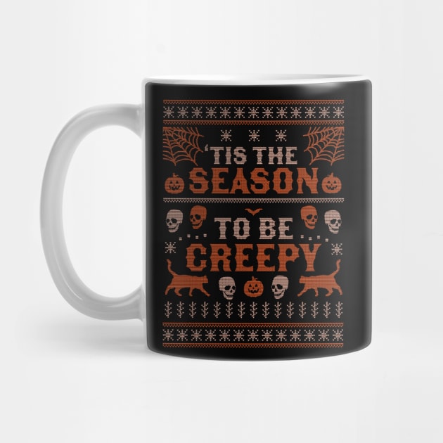 Tis the Season to be Creepy Halloween Ugly Christmas Sweater by OrangeMonkeyArt